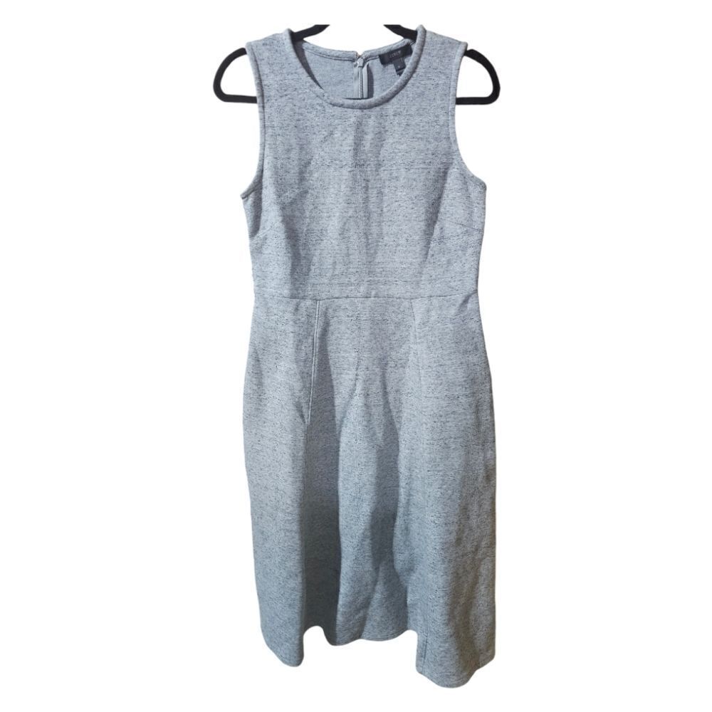 J. CREW Gray A-Line Midi Sleeveless High Neck Dress - Size 6 - Picture 3 of 11